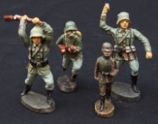 Militärisches Spielzeug, deutsche Soldaten, Marke Elastolin Germany vor 1945, Deutsch