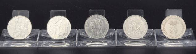 Lot von 5 DDR Münzen - 10 Mark der DDR
