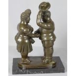 Bronzenes Figurenpaar - nach Fernando Botero, Anfang des 21.Jh., Mexico