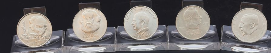 Lot von 5 DDR Münzen - 20 Mark der DDR