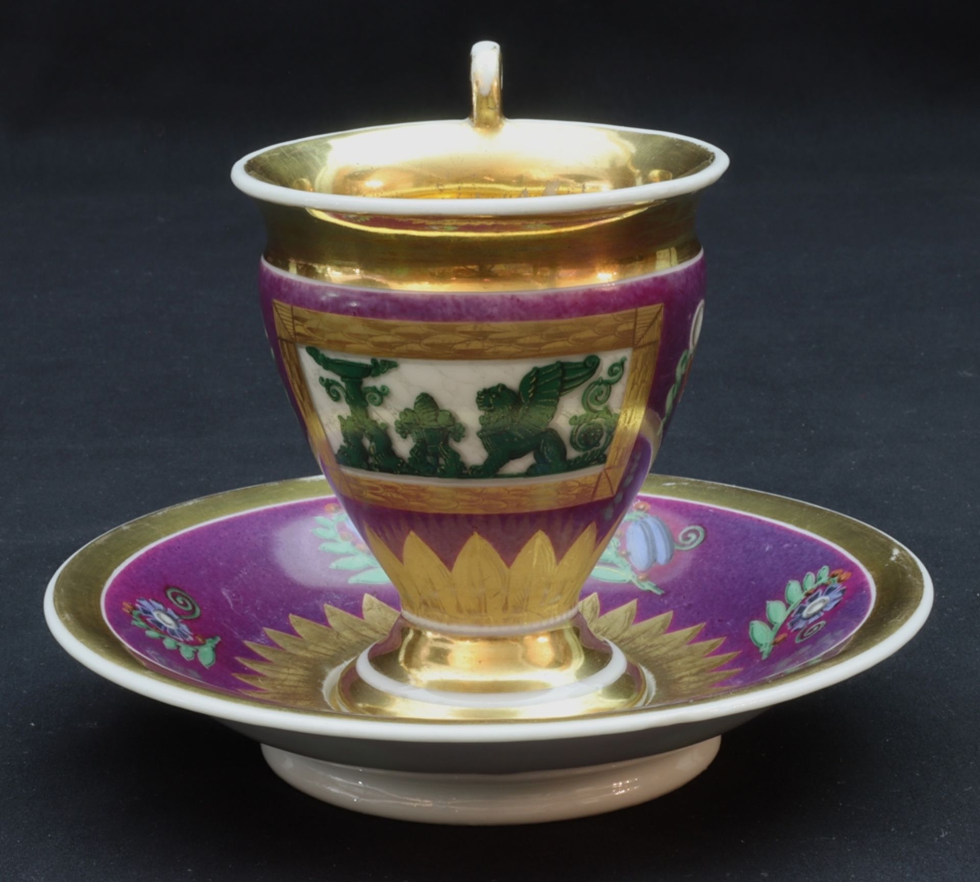 Biedermeier Zylindertasse, erstes Drittel des 19.Jh., Frankreich