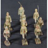 Militärisches Spielzeug, 10 Soldaten - Marschierer, Marke Lineol Germany vor 1945, Deutsch