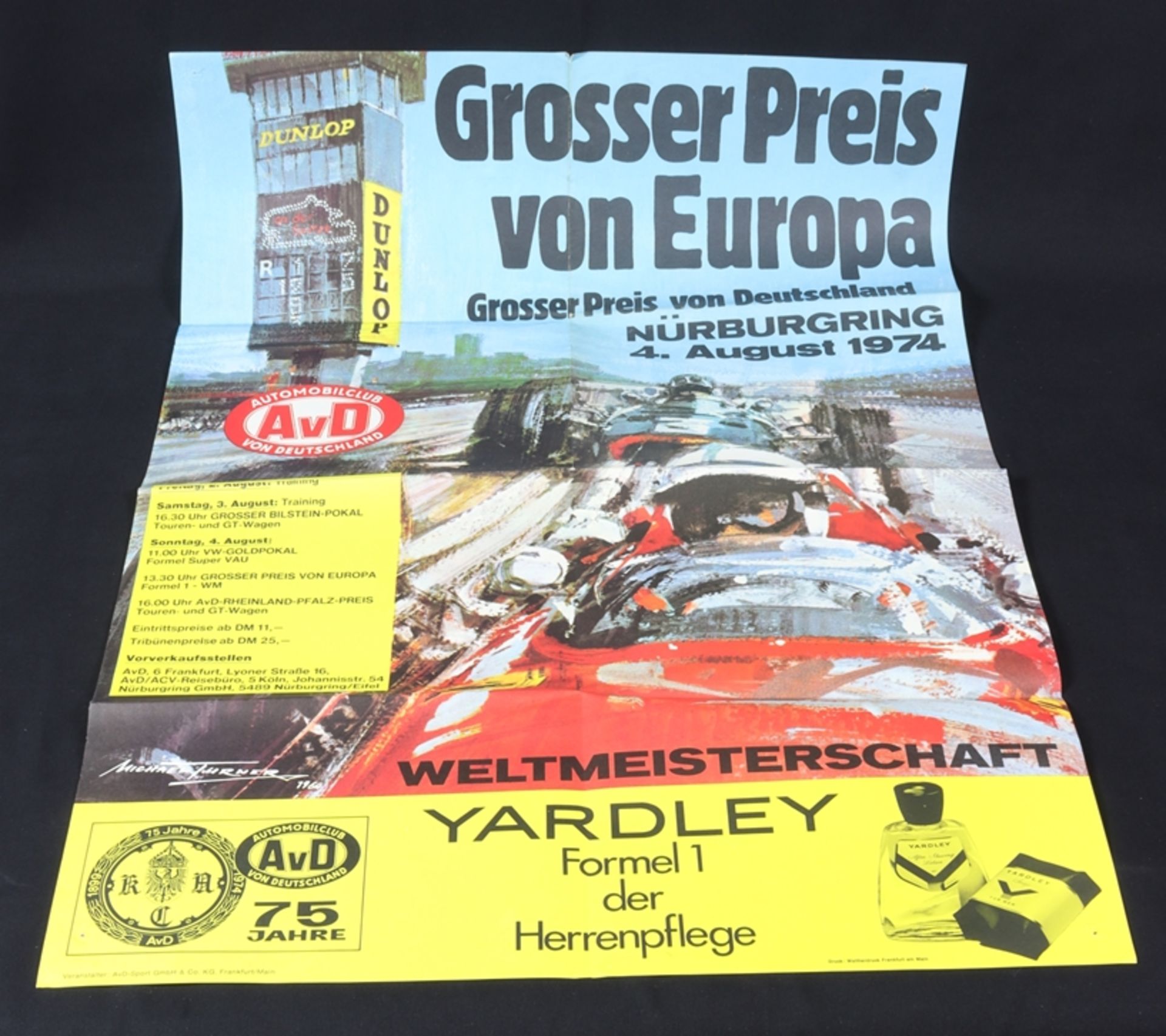 Plakat, Grosser Preis von Europa 1974, Nürburgring