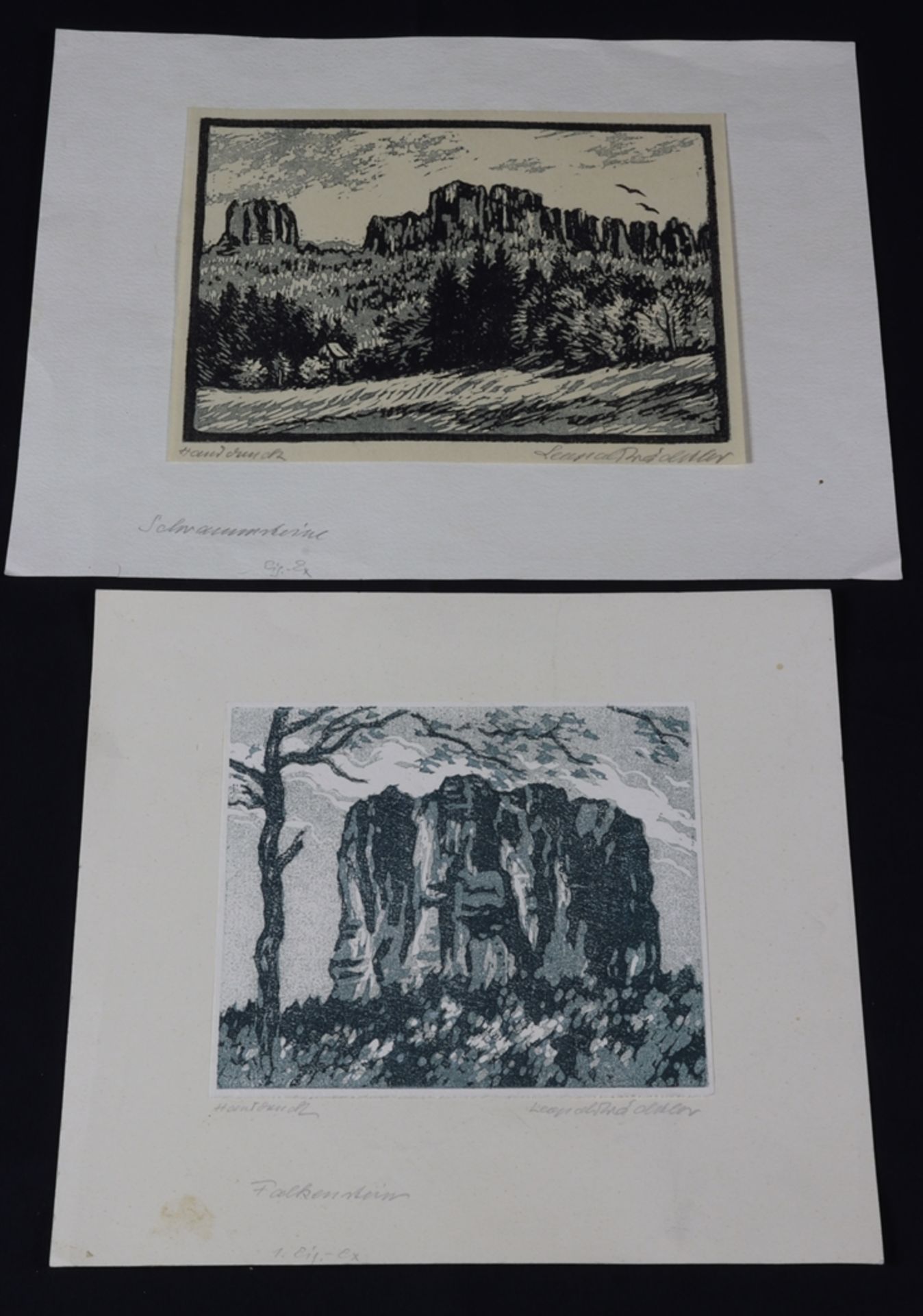 Zwei Farbholzschnitte von Leopold Wächtler, 1896-1988, Deutsch