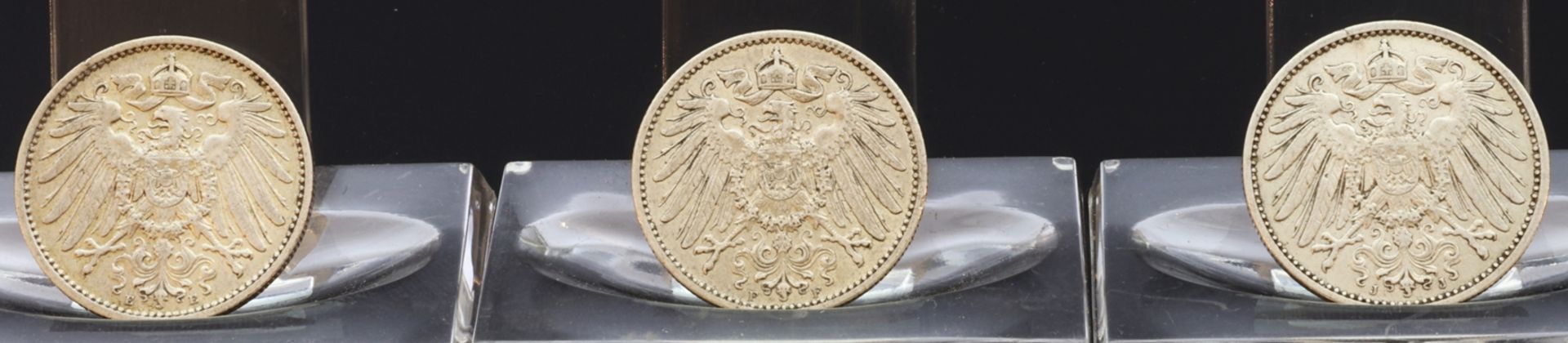 1 Reichsmark drei Stück, Deutsches Reich 1906 - Image 2 of 2