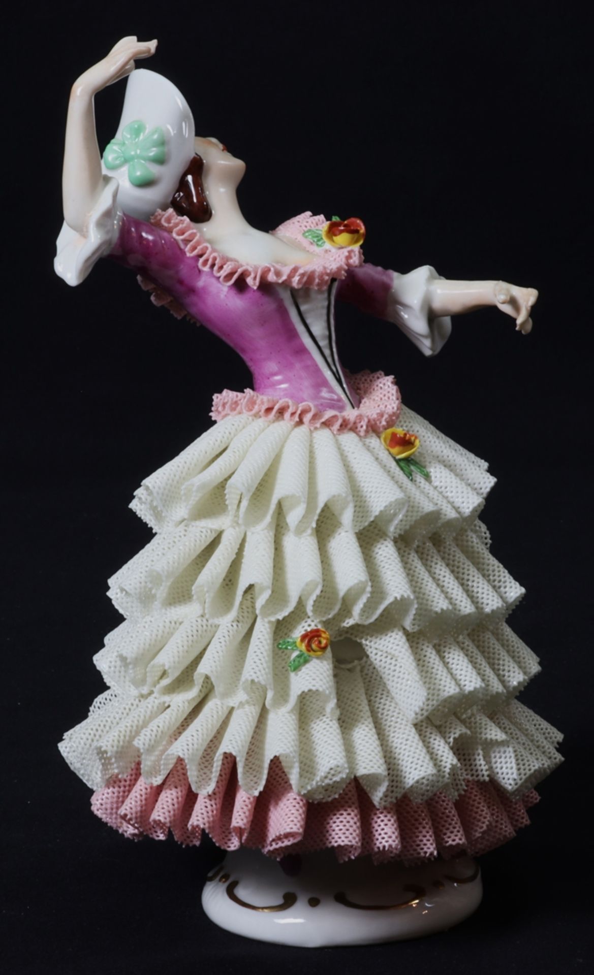 Porzellanfigur, Tänzerin im Tüllkleid, 50er-70er Jahre DDR - Bild 2 aus 4