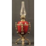 Prunkvolle Petroleumlampe, Historismus um 1880, Deutsch