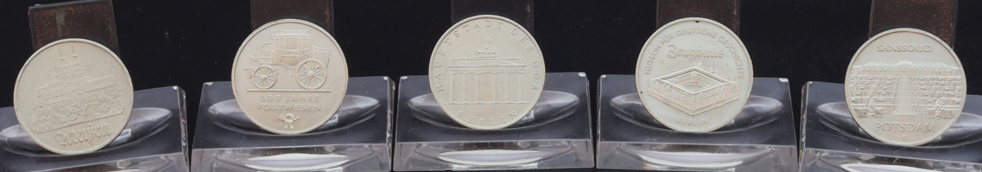 Lot von 5 DDR Münzen - 5 Mark der DDR