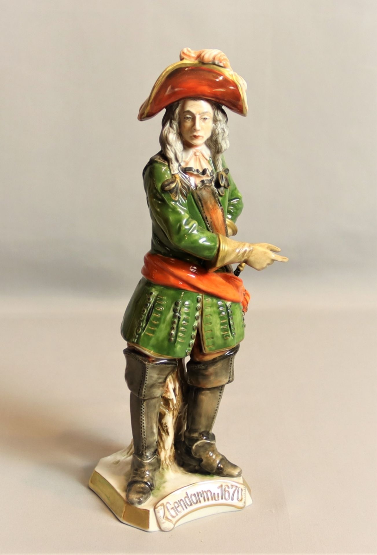 Porzellanfigur, Deutscher Landsknecht Unterweißbach 20.Jh., Deutsch