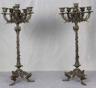 Paar Bronzene Kerzenhalter, Frankreich um 1880-1910