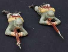 Zwei Massefiguren, Modell Scharfschützen aus der Zeit des 2. WK, Deutsch