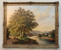 Ölgemälde, Flusslandschaft von Antonij Andreas de Meyer, 1806-1867