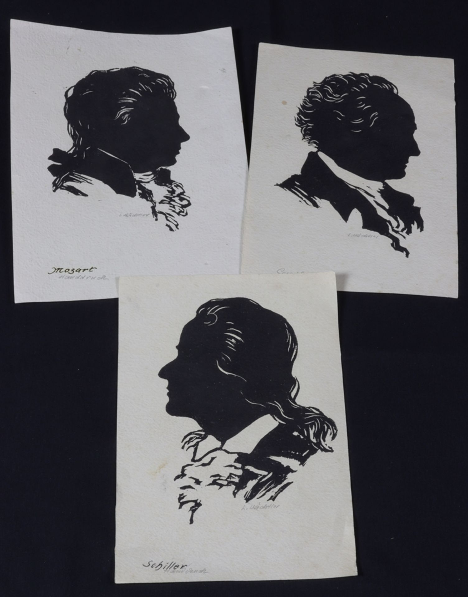 Porträt Holzschnitte von Komponisten und Schriftsteller, Leopold Wächtler 1896-1988