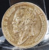 Silber Münze Luxemburg, 2 Kronen, Johann II. Fürst von Lichtenstein, Jahrgang 1912