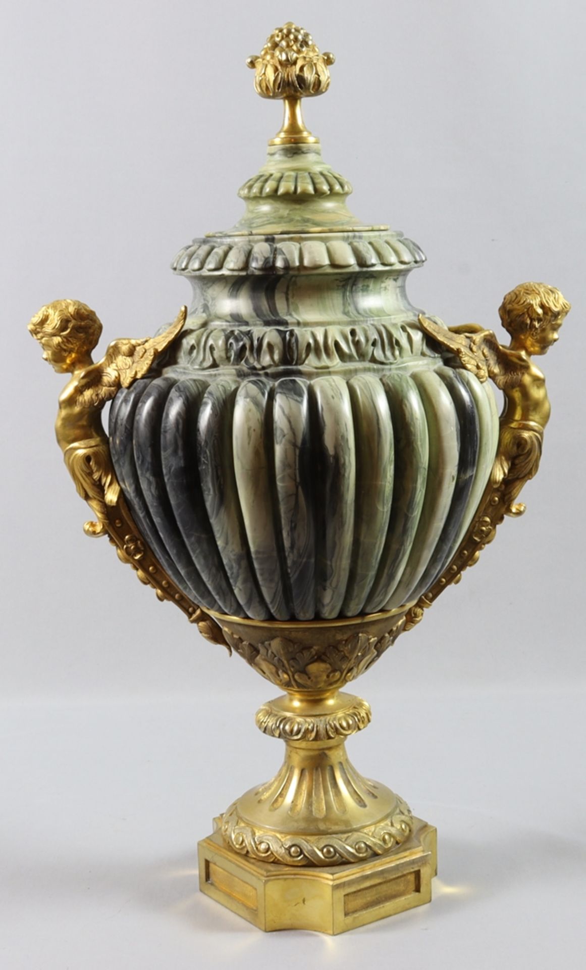 Prunkvase, Marmor mit Bronze, Historismus 19./20.Jh., wohl Italien