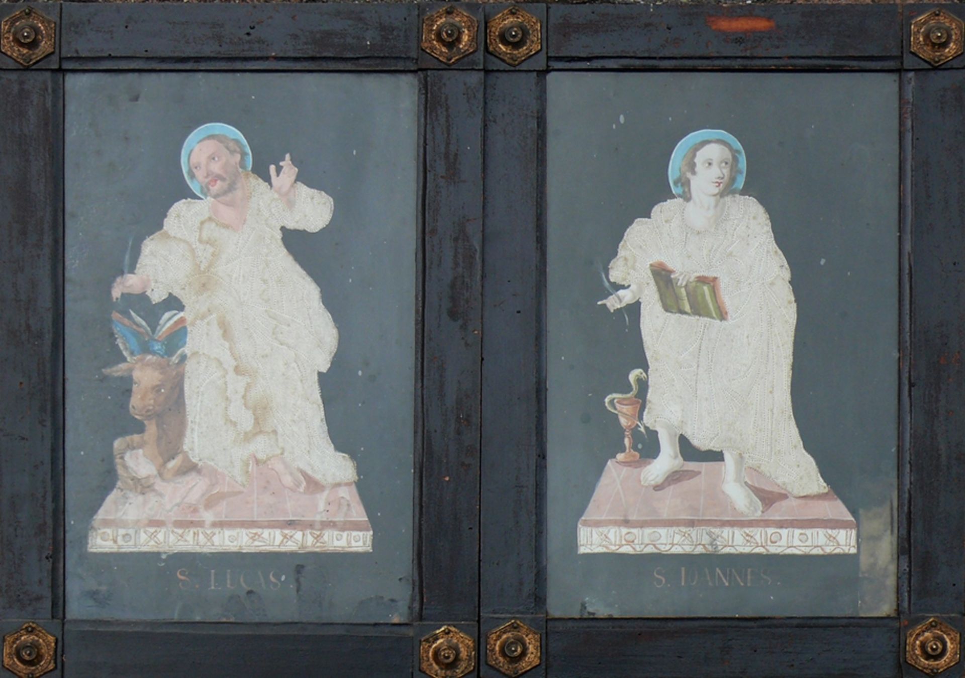 2 Hinterglasbilder (um 1800)