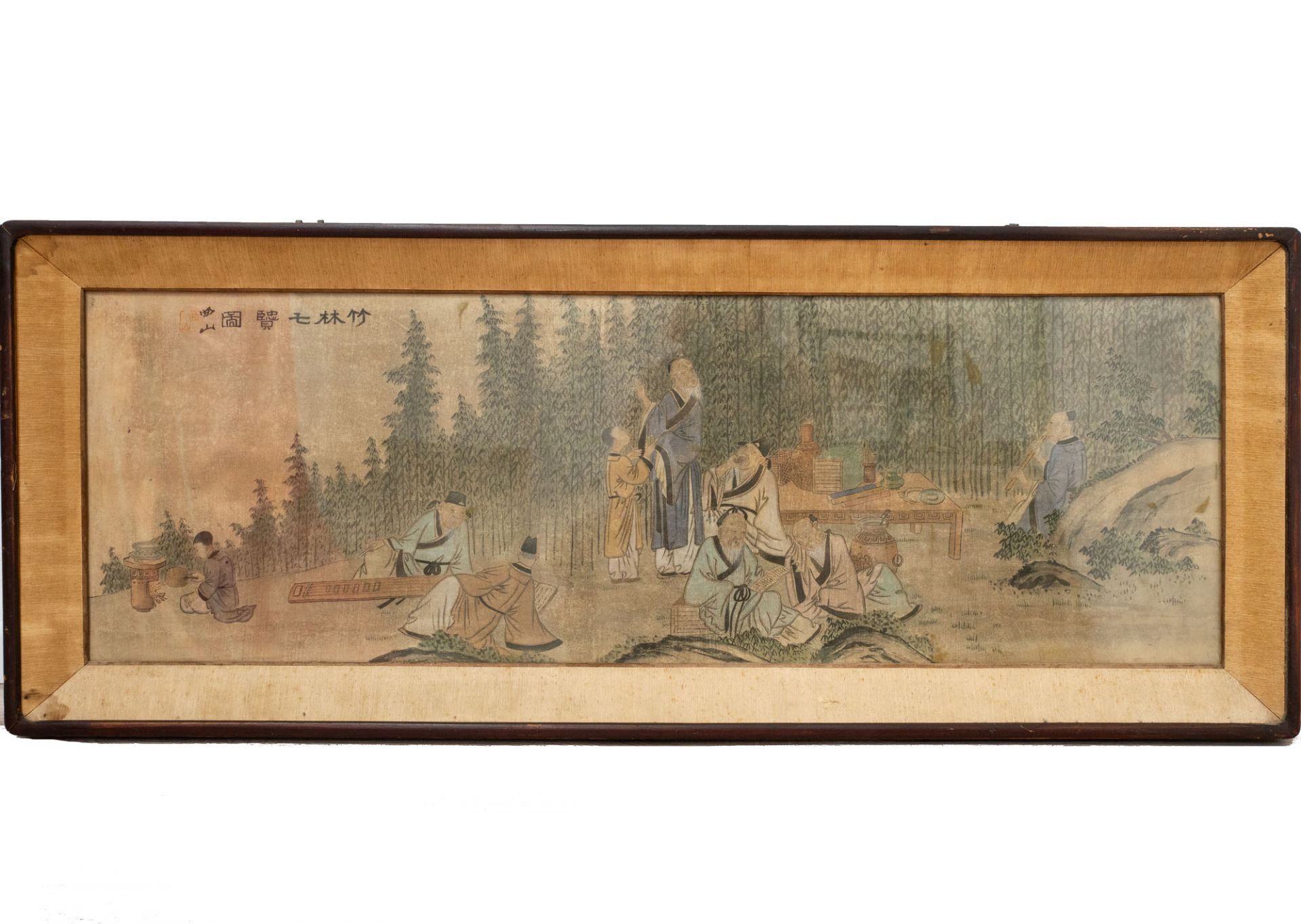 A Fine Antique Chinese Painting - Seven Sages of the Bamboo Grove