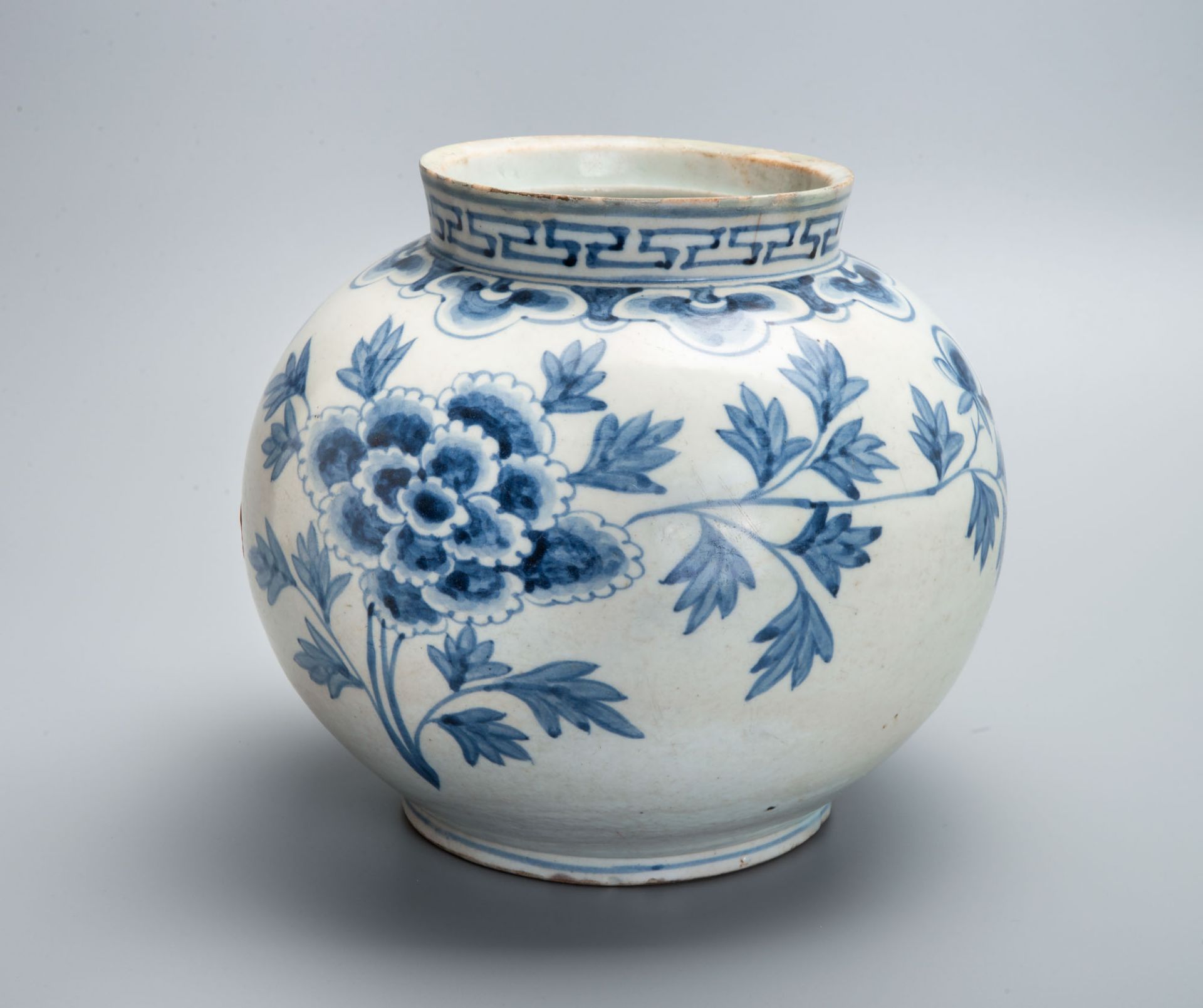 A Fine Large Blue and White Porcelain Jar, Korea, Joseon Dynasty, 19th Century