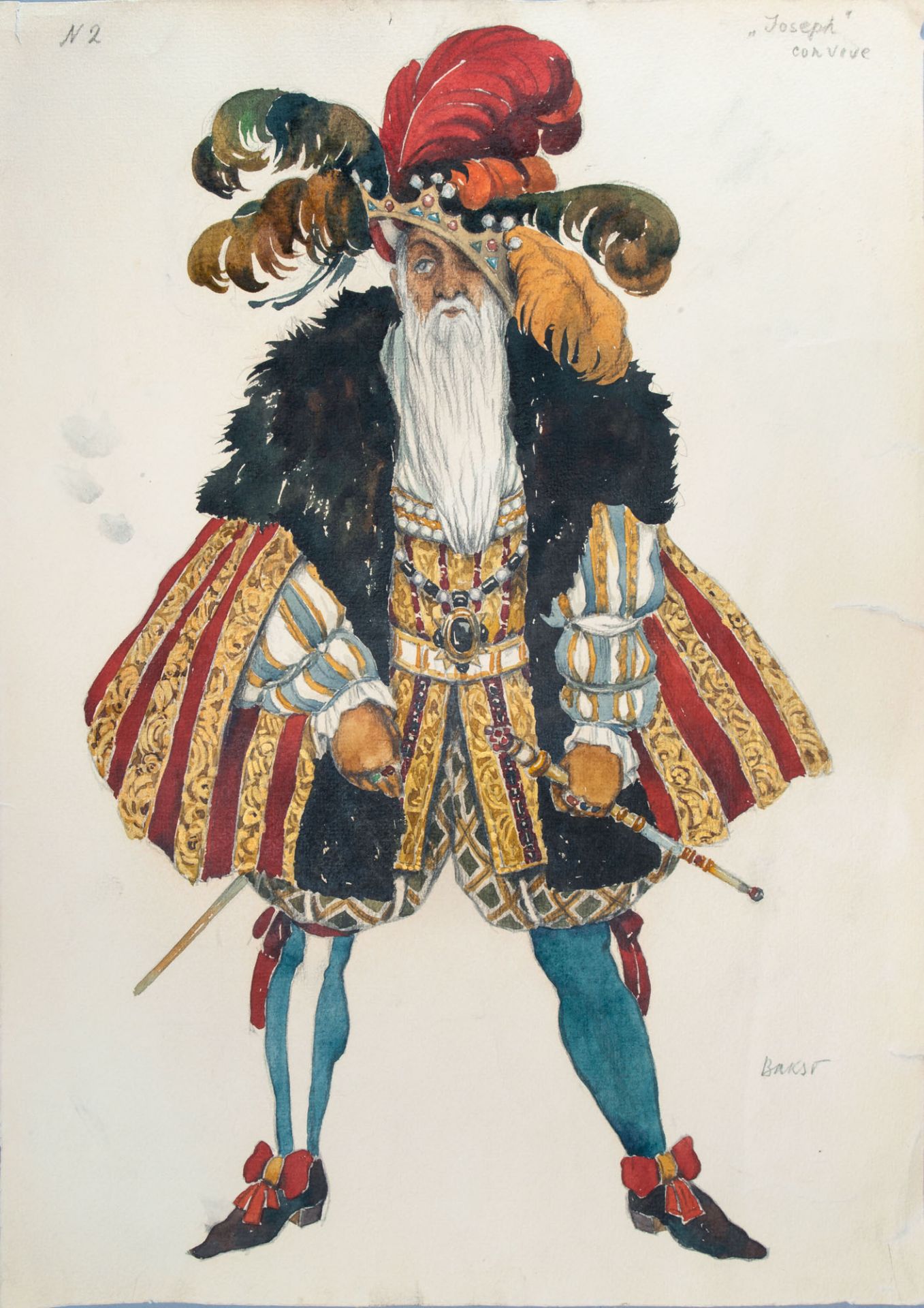 Leon Bakst (1866 - 1924), Costume Design for La Legend De Joseph