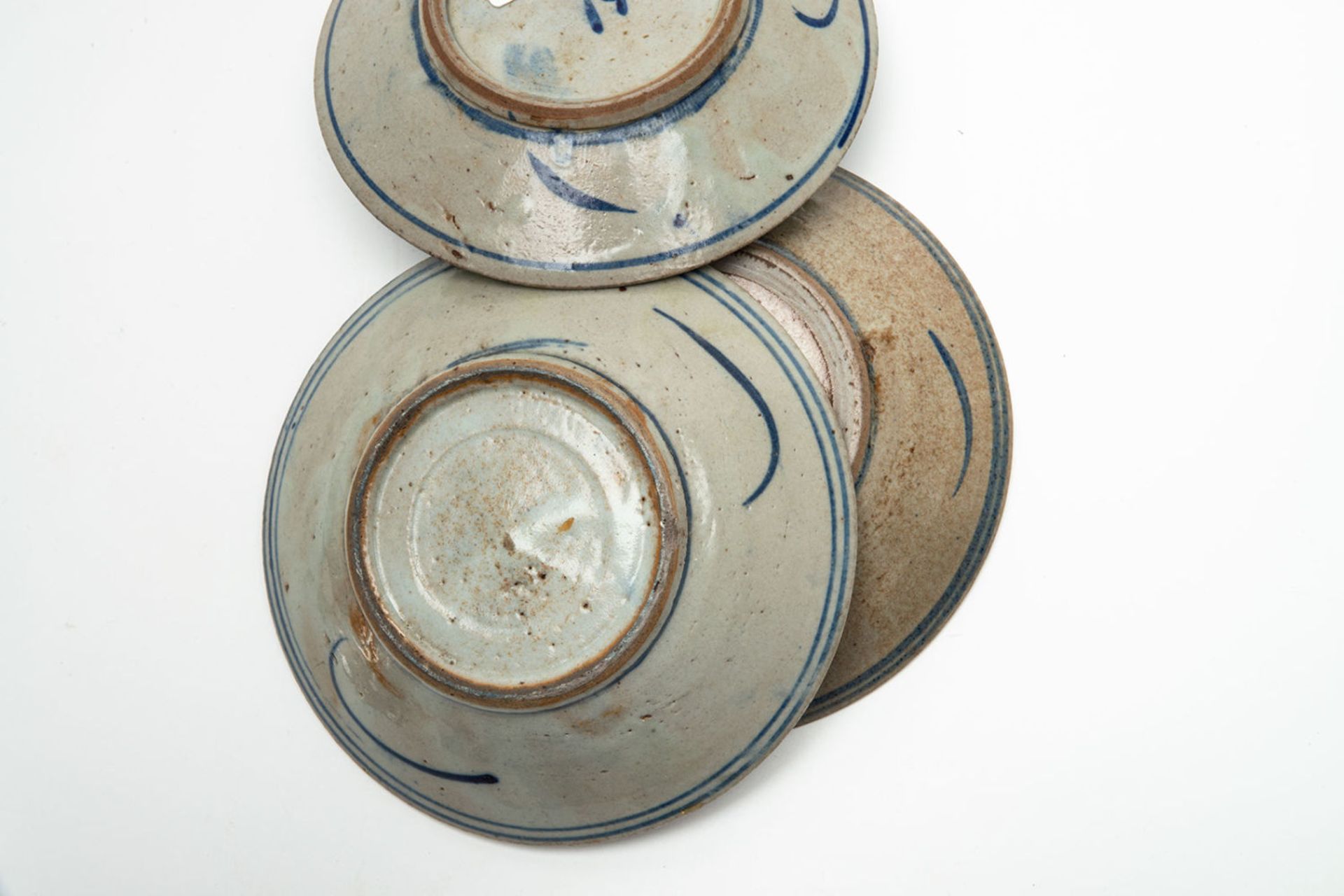 Three Antique Korean Blue and White Porcelain Plates - Image 3 of 3