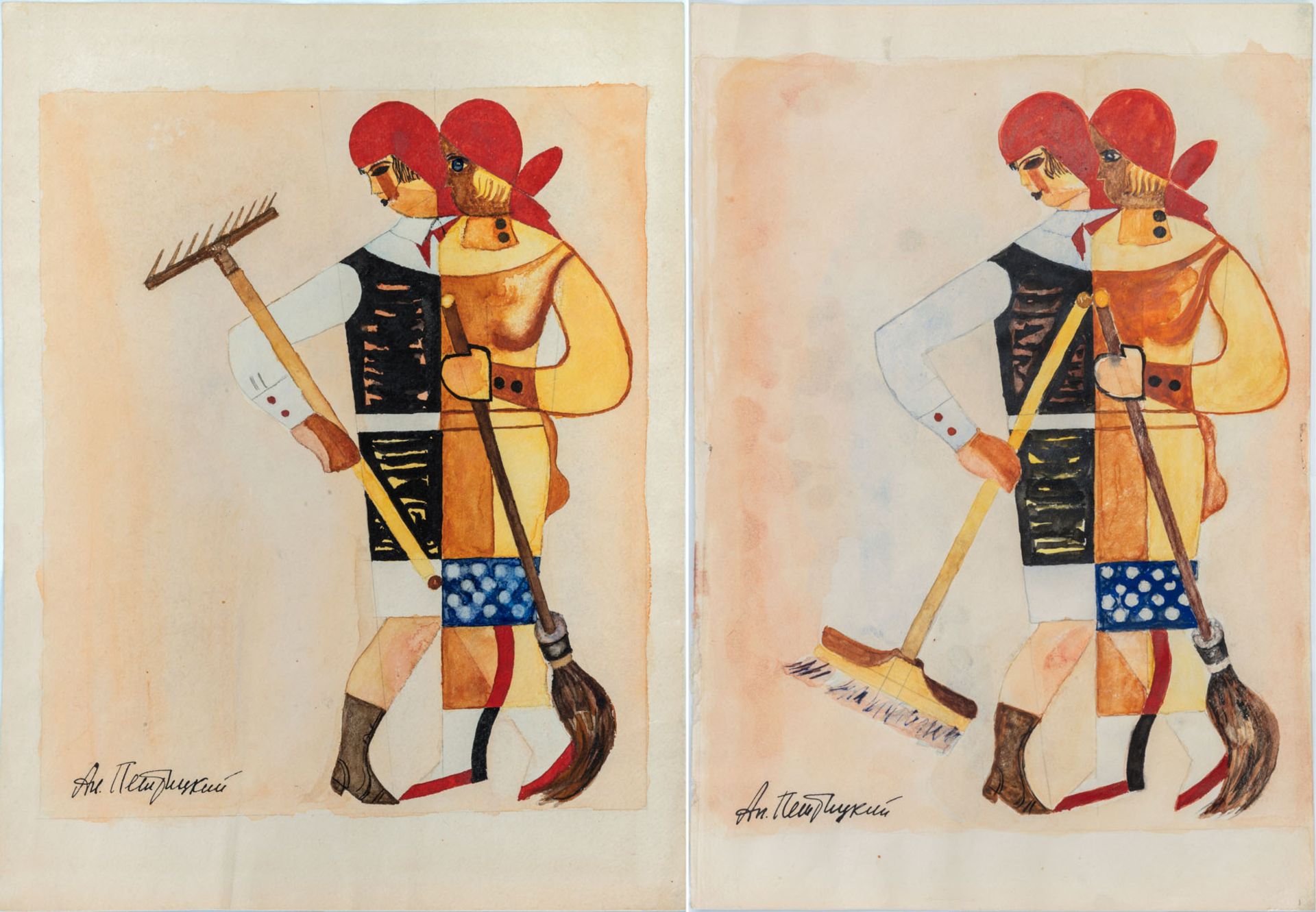 Anatolij Petritsky (1896-1964), Two Costume Designs