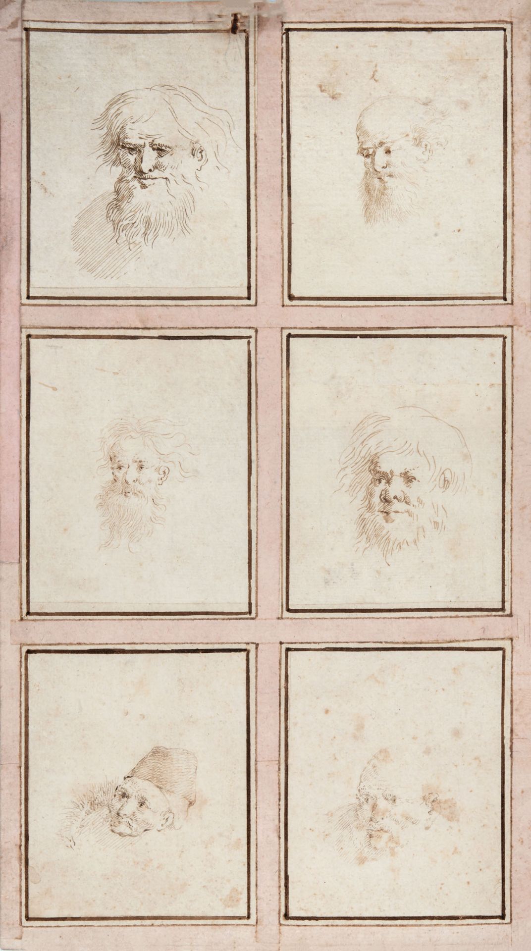 Pietro Antonio Novelil (1729-1804), Collection of Six Drawings of Male Heads