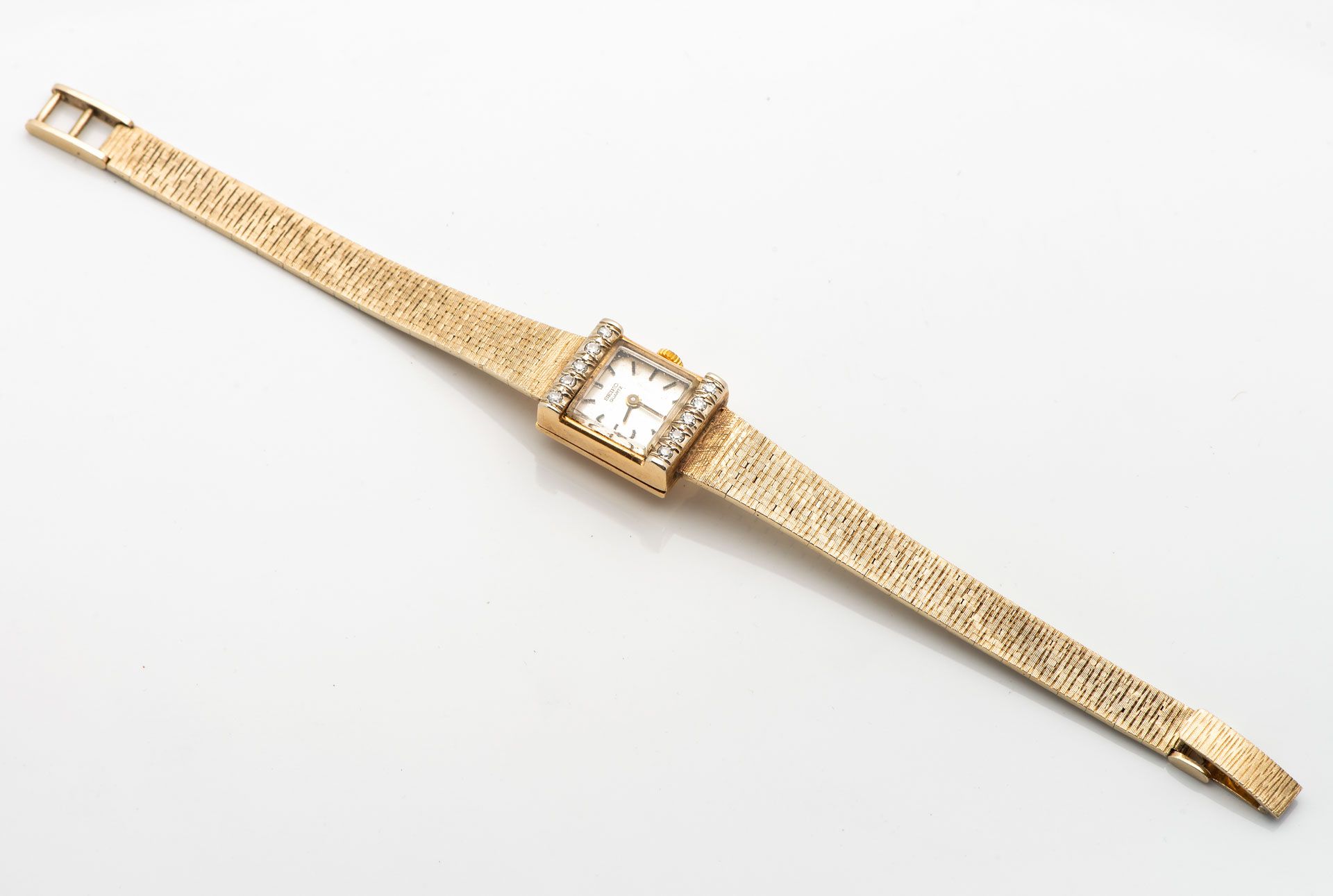 A Vintage Seiko 14K Gold and Diamond Women's Watch - Bild 3 aus 4