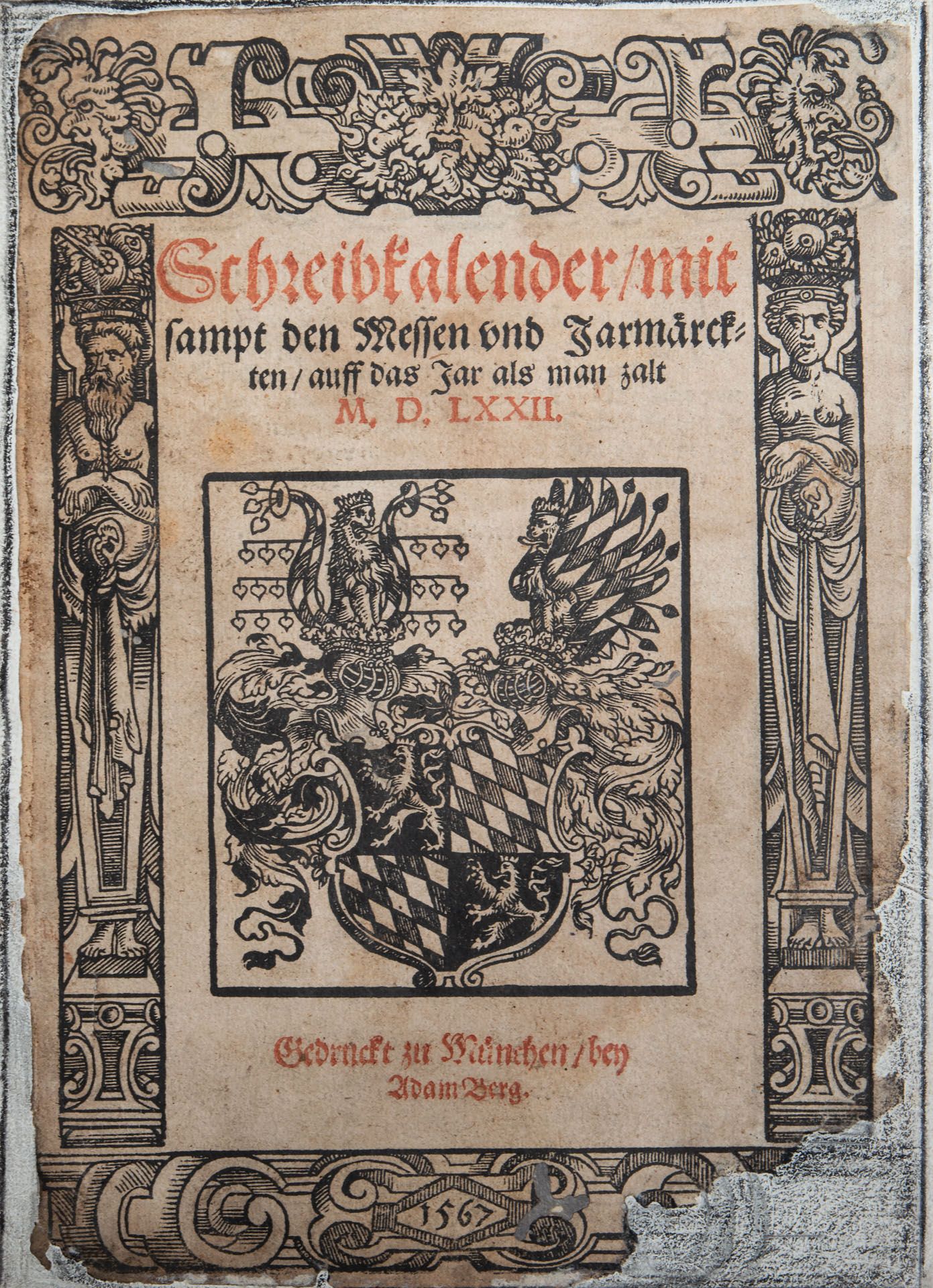 An Almanac "Schreibkalandrer", Germany, Munich, 1572