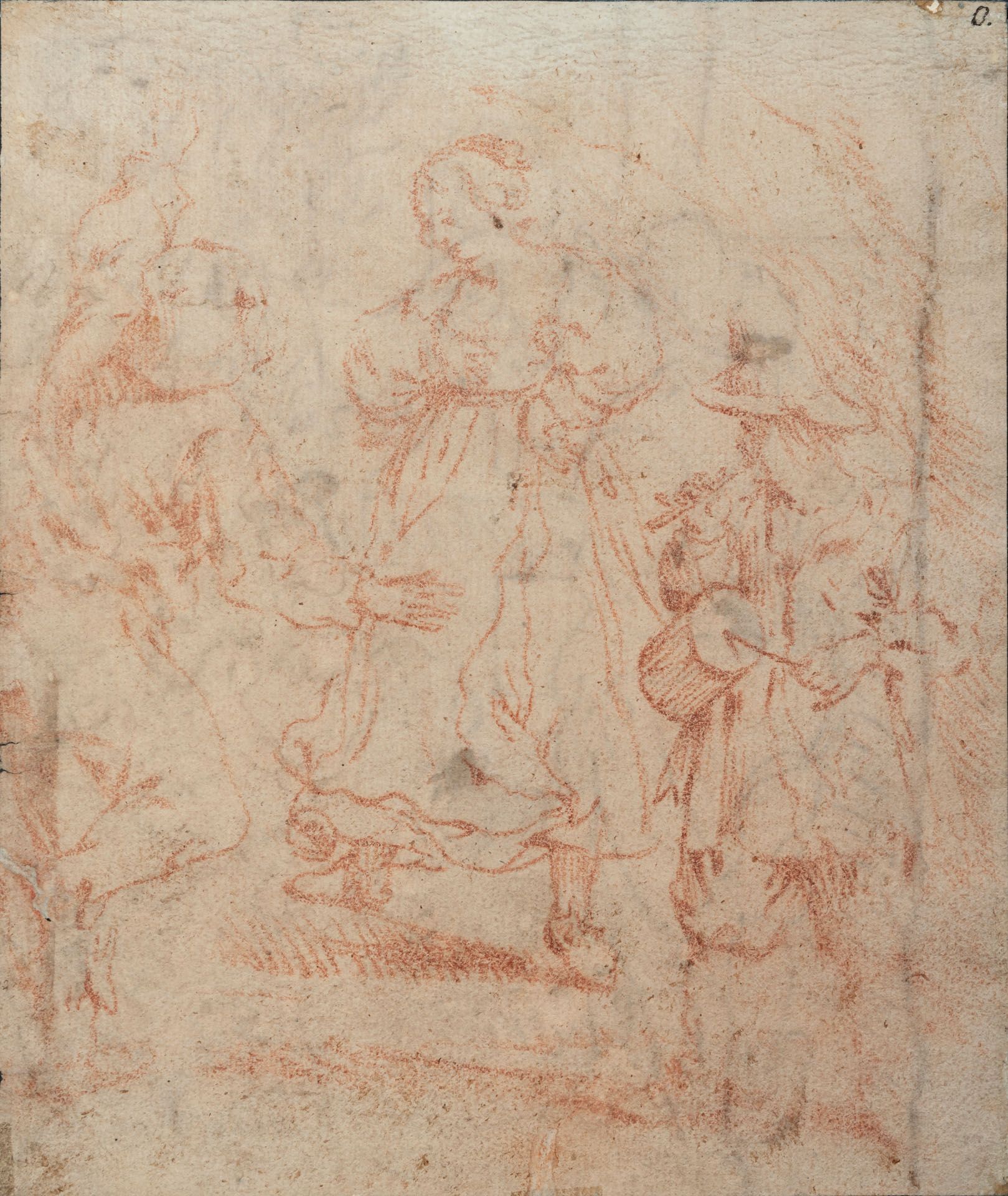 Circle of Jean-Antoine Watteau (1684-1721), Double Sided Drawing - Dancing/Tooth Extraction - Bild 2 aus 2