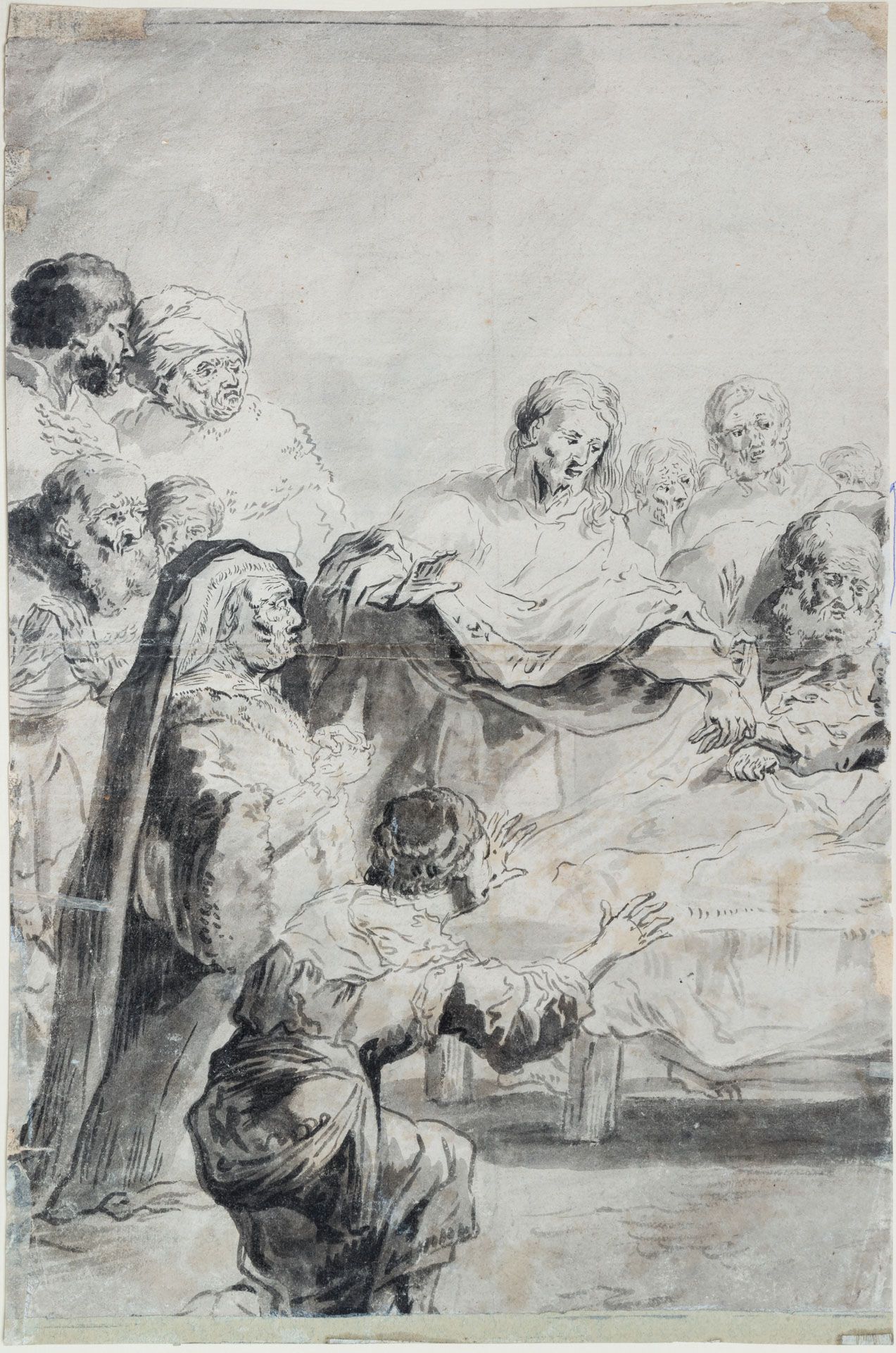 Dutch School, 17th Century, The Raising of Lazarus (double sided drawing)