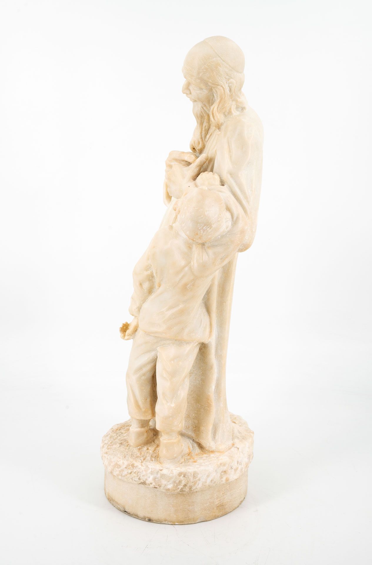 A White Marble Rabbi and Student Sculpture, Italy, 18/19th Century - Bild 4 aus 4