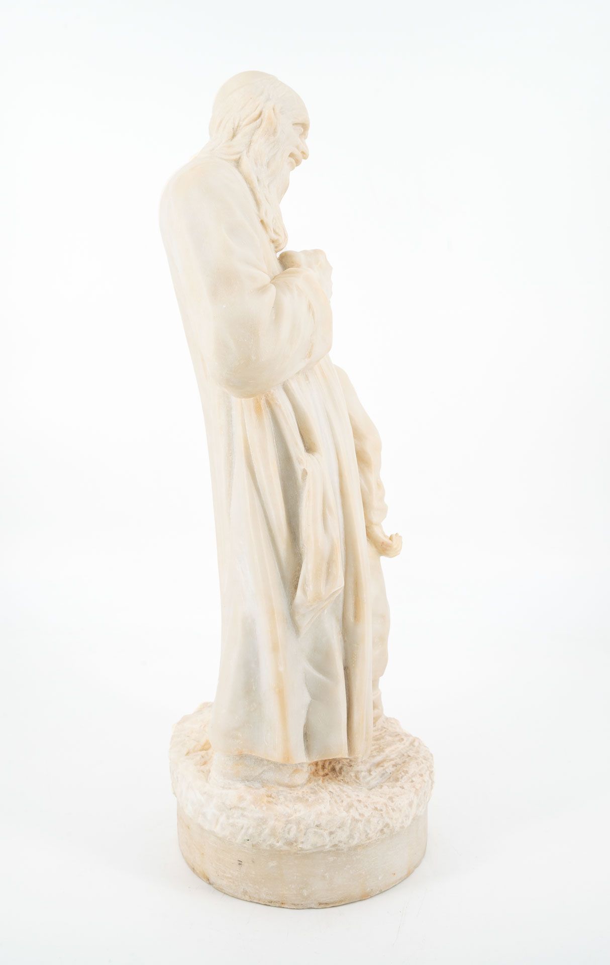 A White Marble Rabbi and Student Sculpture, Italy, 18/19th Century - Bild 2 aus 4