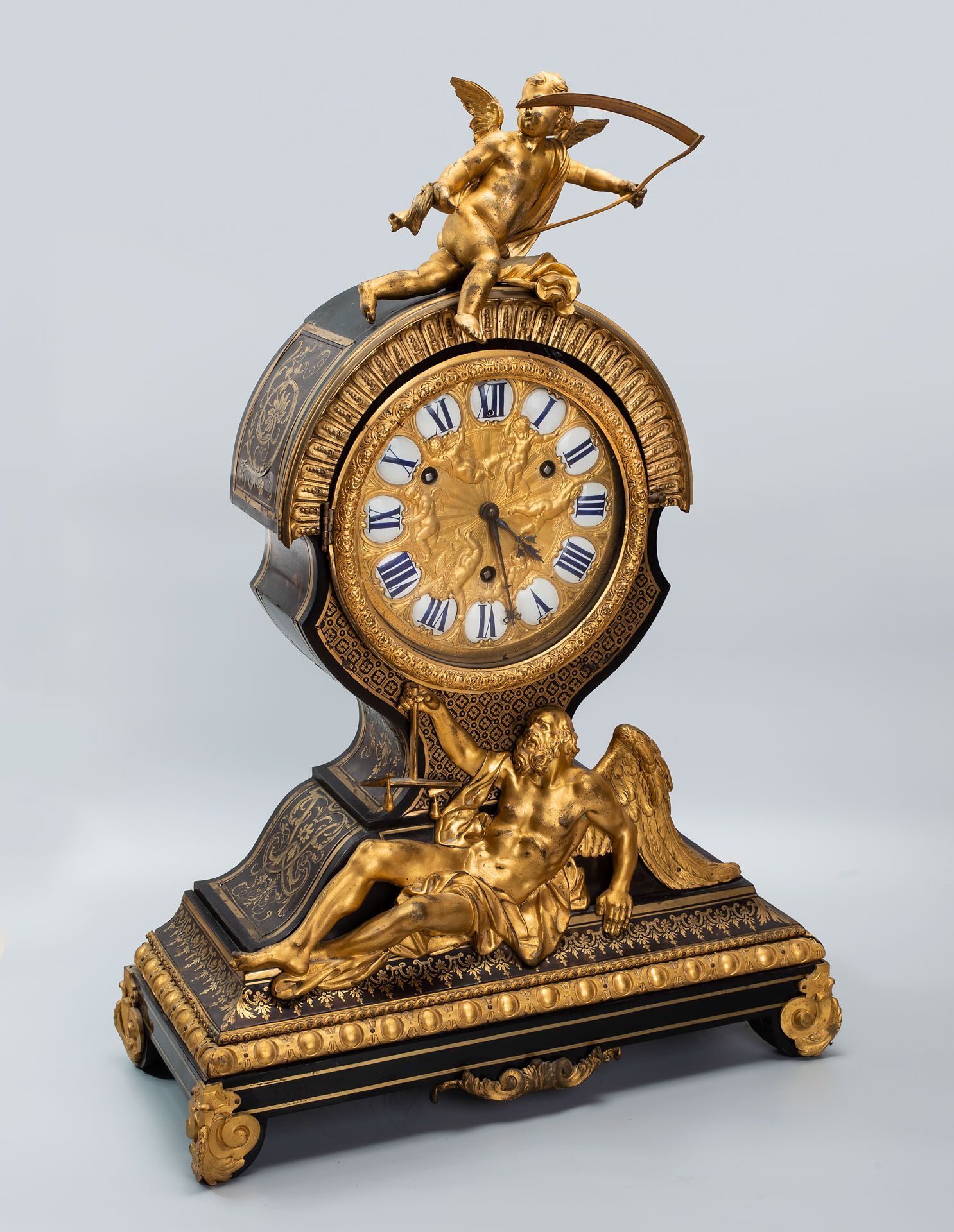 A Magnificent Antoine Gaudron Louis XVI Wood and Gilt Bronze Clock, France, Late 17th Early 18th Cen