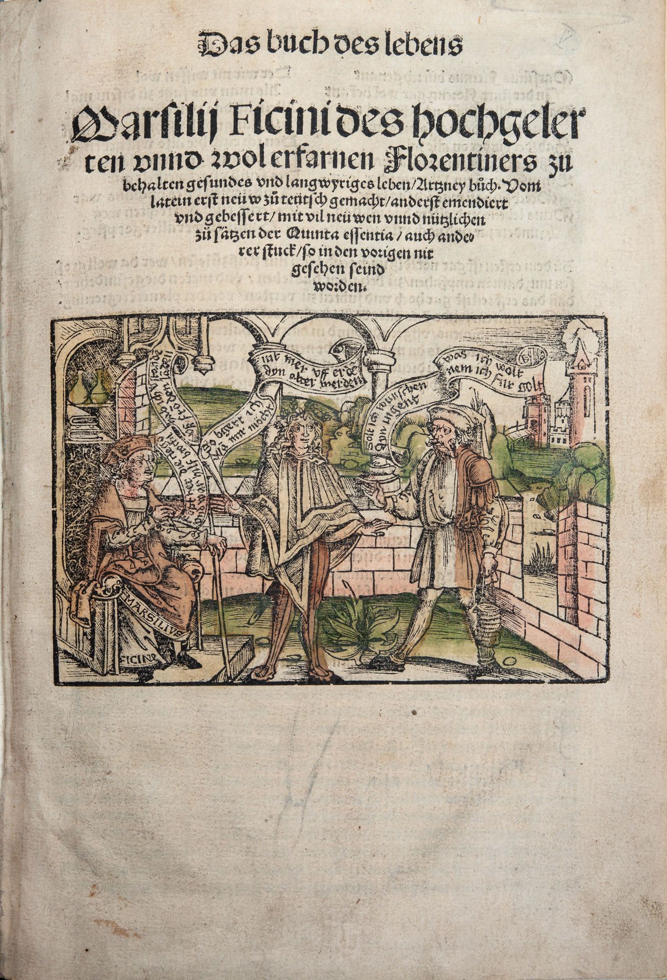 Das buch des lebens by Marsilio FICINO Translated to German by Johannes Adelphus .Johan Grüninger pu