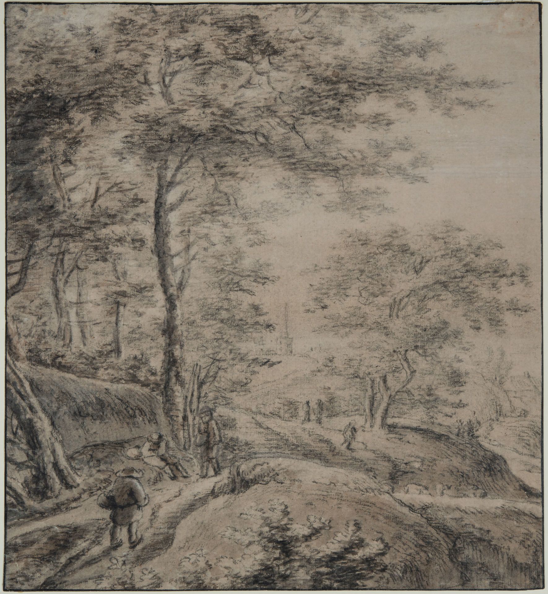 Simon Jacobsz de Vlieger (1600-1653), A Traveler in a Wooded Path