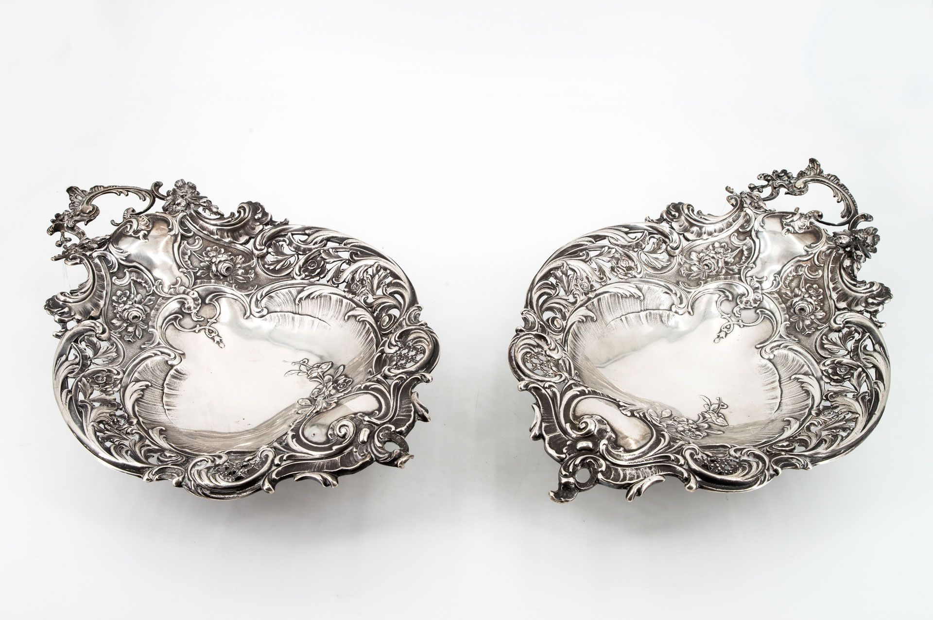 A Pair of Fine Silver Centerpieces by Peter Bruckmann & Schonne, Germany, ca 1900