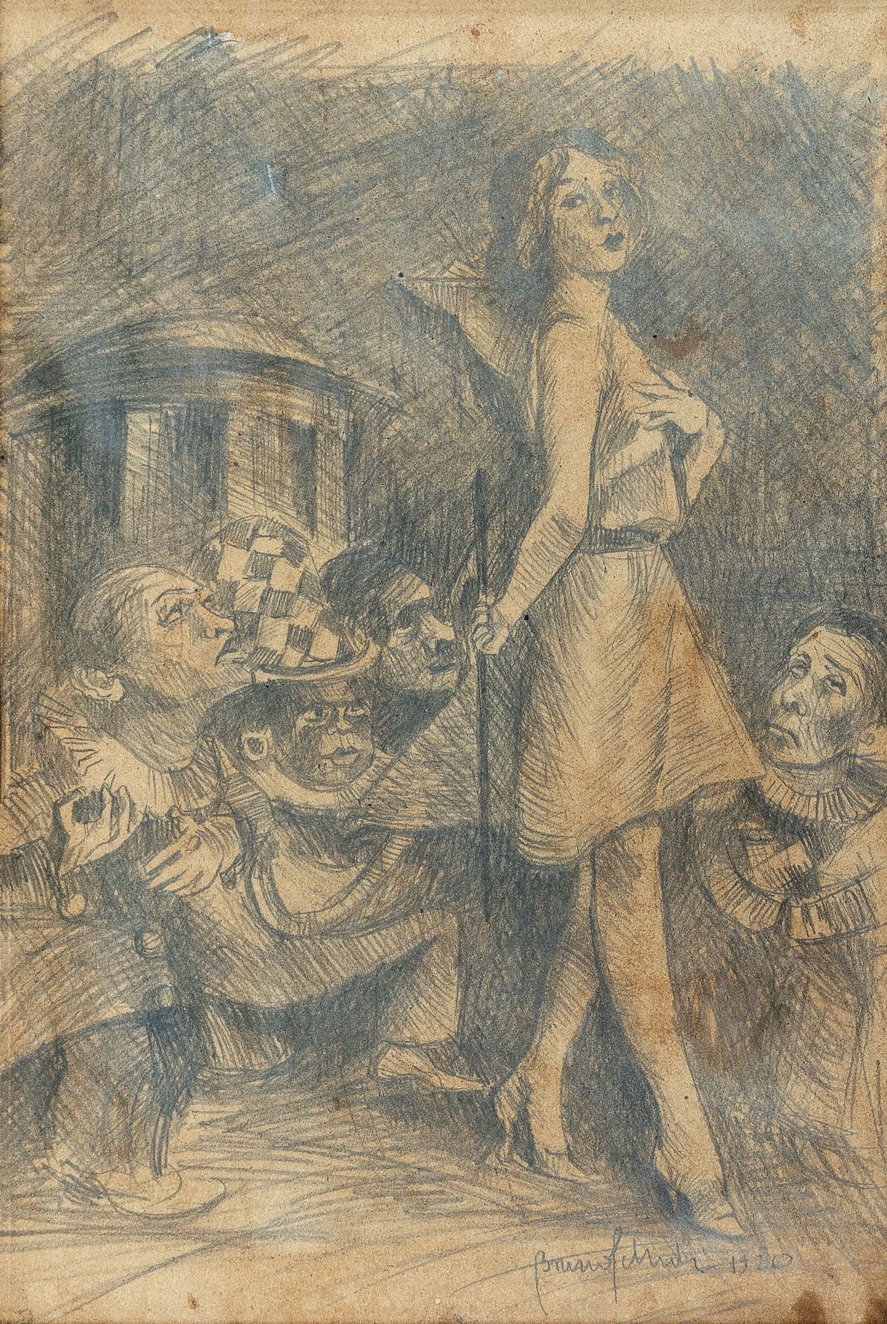 Bruno Schulz (1892-1942), Infanta and Her Dwarves -from the "Book of Idolatry"