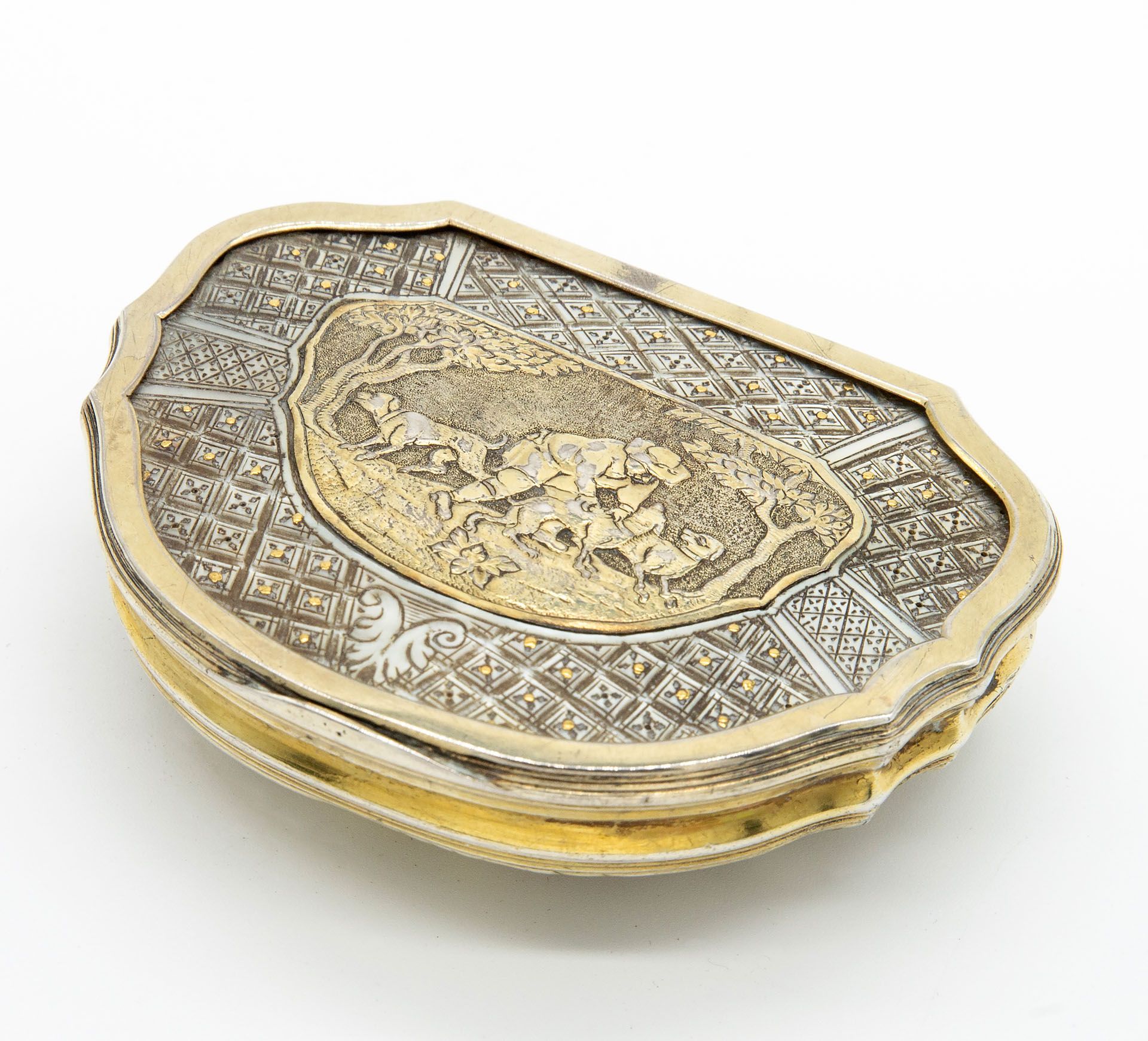 A Fine Silver Parcel Gilt and Mother of Pearl Snuff Box, Germany, ca 1700