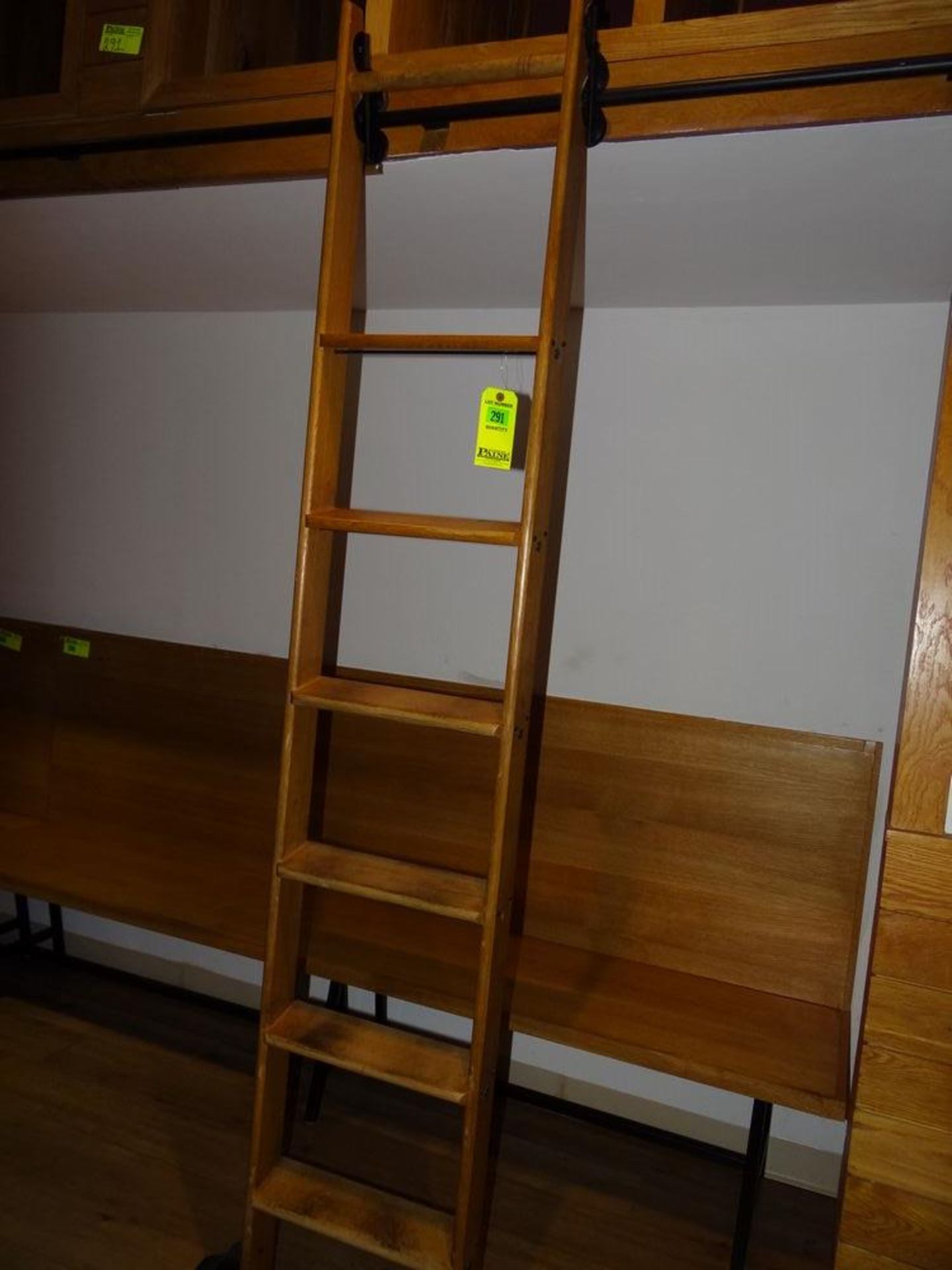 (1) 90" Sliding Ladder with Rail and All Storage Cabinets Above - Image 2 of 3