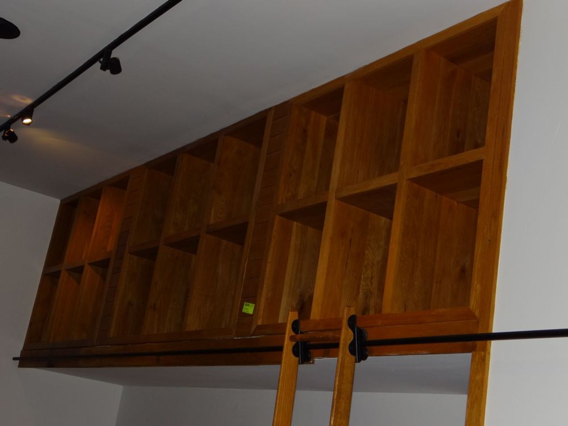 (1) 90" Sliding Ladder with Rail and All Storage Cabinets Above - Image 3 of 3