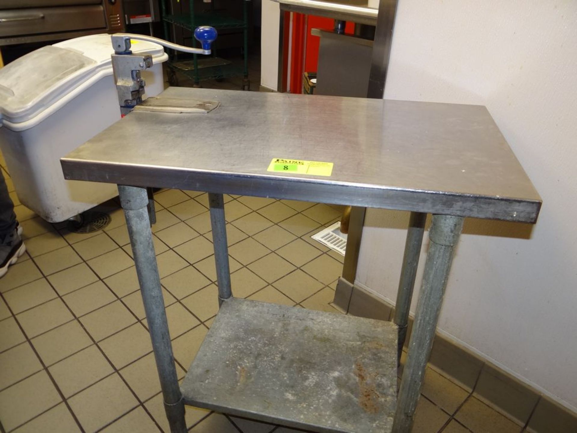 (1) Prep Table with Edlund Can Opener 30" X 18" X 32"