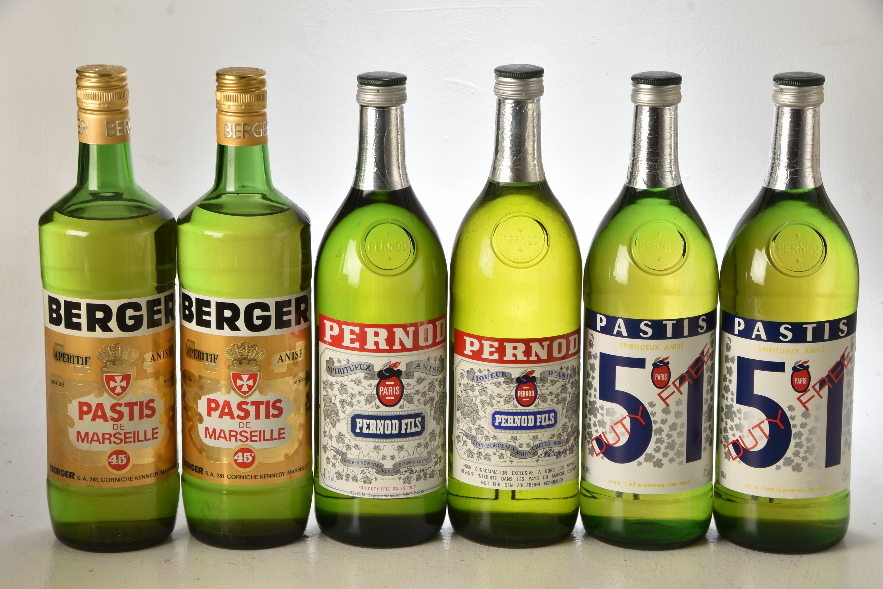 Berger Pastis 1 litre 45% Vol 2 bts Pernod 1 litre 45% Vol 2 bts Pernod 51 1 litre 2 bts Significant