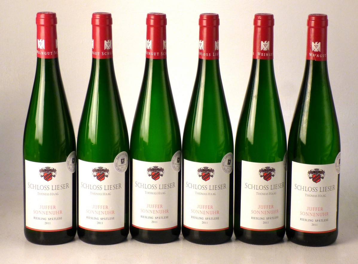 Brauneberger Juffer-Sonnenuhr Riesling Spatlese Auction #17 2011 Schloss Lieser 6 bts OCC IN BOND