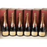 Champagne Krug NV 6 bts OCC cartons slight historic seepage 1980