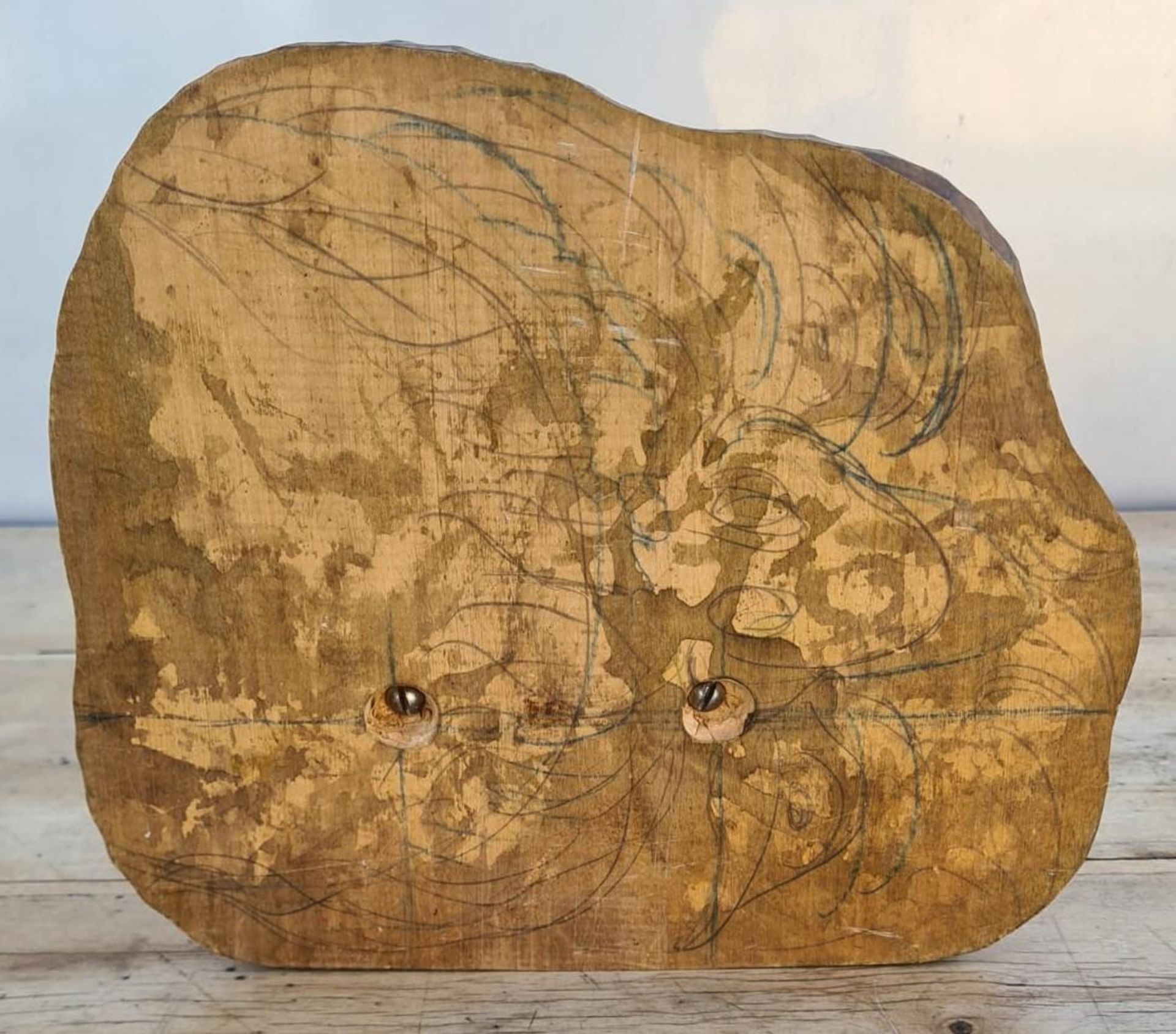 Holzskulptur, Waldschrat mit Katze - Bild 6 aus 7