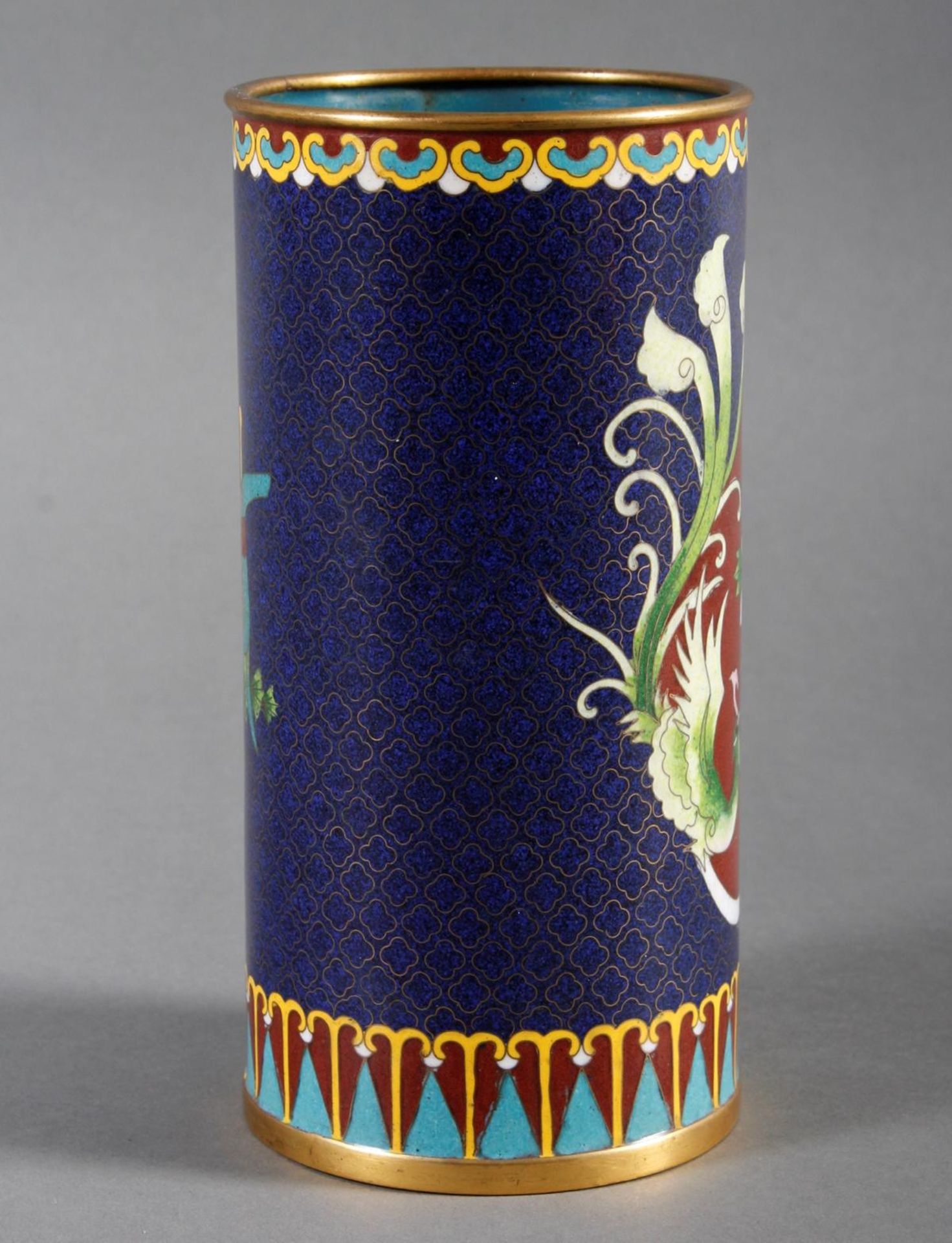 Cloisonné Pinselbecher, China um 1900 - Bild 4 aus 6