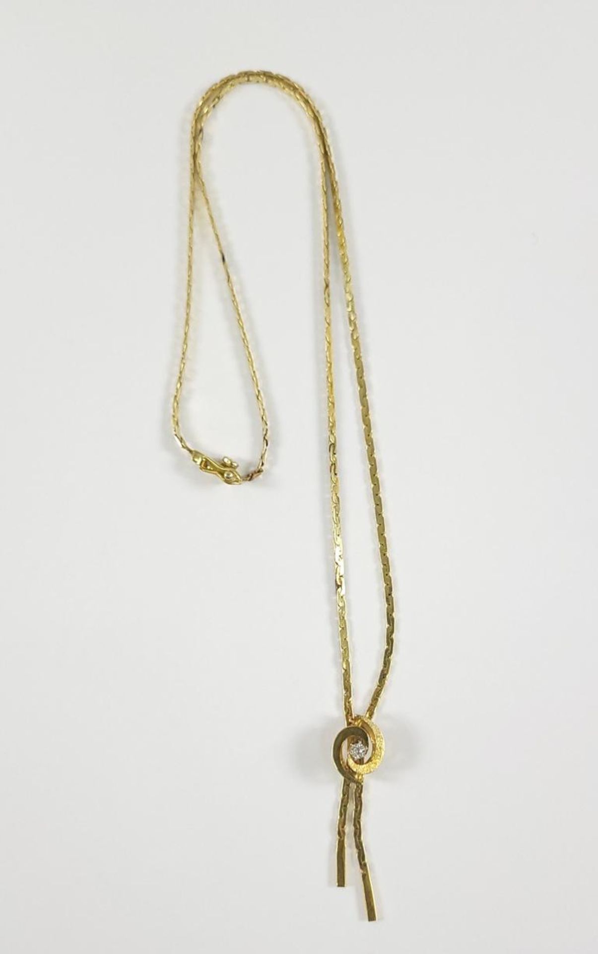 Collier mit Diamant, 14 kt Gelbgold