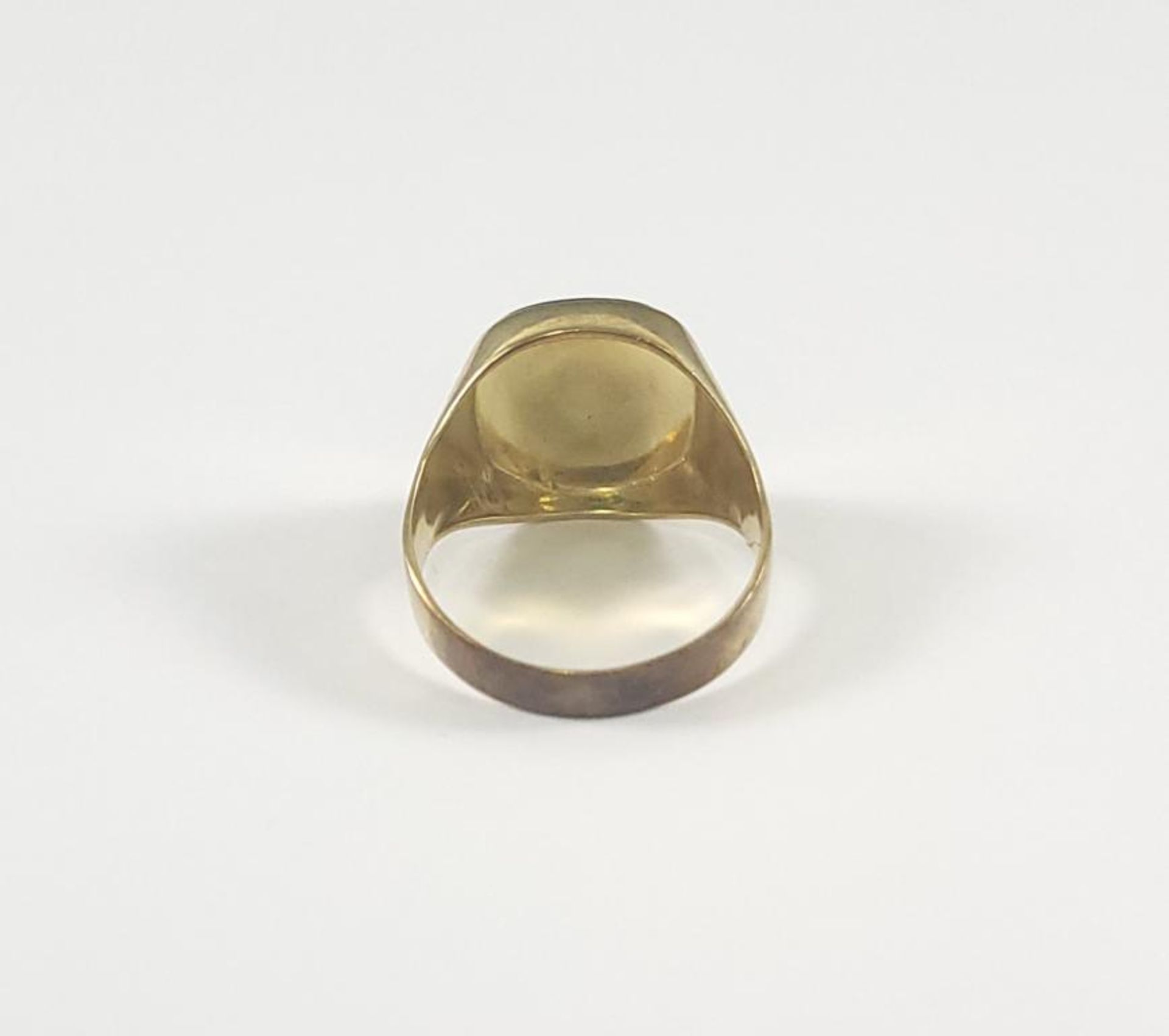 Herrenring mit Onyx, 8 kt Gelbgold - Bild 4 aus 4