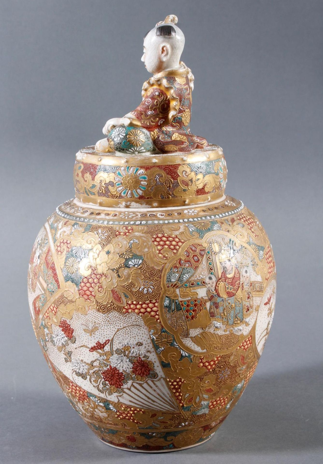 Satsuma-Deckelvase, Japan, Meiji Periode (1868-1912) - Bild 7 aus 10