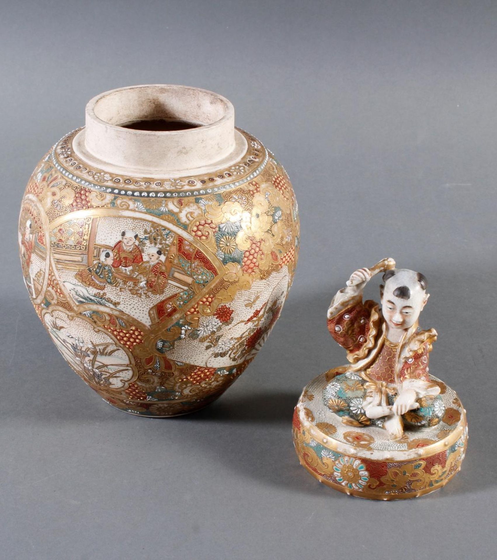 Satsuma-Deckelvase, Japan, Meiji Periode (1868-1912) - Bild 3 aus 10